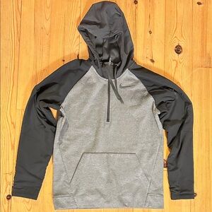 Nike Black and Gray Hoodie fleece and nylon lined